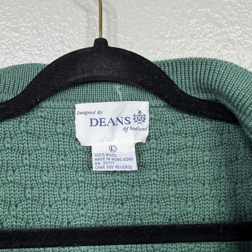 Deans Of Scotland Women’s Green 100% Wool Cardigan / Size-Large - Picture 8 of 11